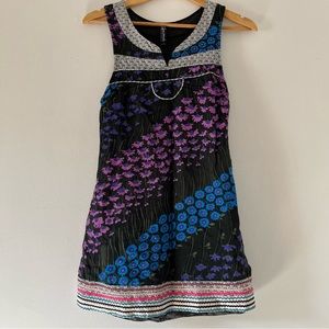 Free People Patchwork Floral Tank Top or Mini Dress Size 2